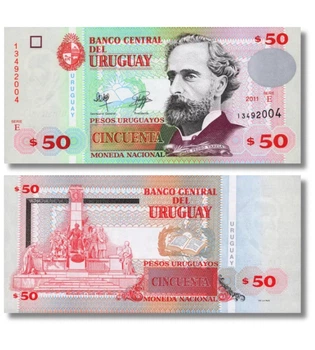 Банкнота 50 песо Уругвай 2011 рік UNC