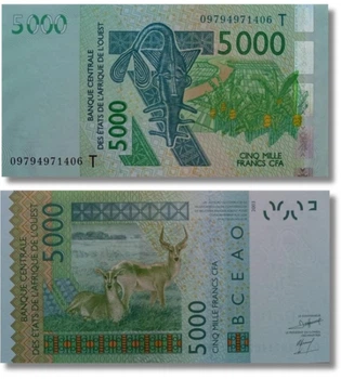 Банкнота 5000 франків Того 2009 рік UNC