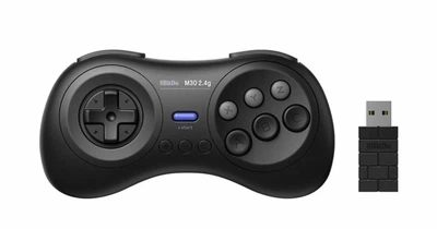 Беспроводной геймпад 8BitDo 8Bitdo M30 2.4G для Sega Genesis Mini, Mega Drive Mini и Switch с 6-кнопочной раскладкой для Windows 10, 11, Nintendo Switch, Sega Black