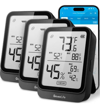 Набор цифровых термогигрометров GoveeLife H5104, 3 шт, Bluetooth, черный
