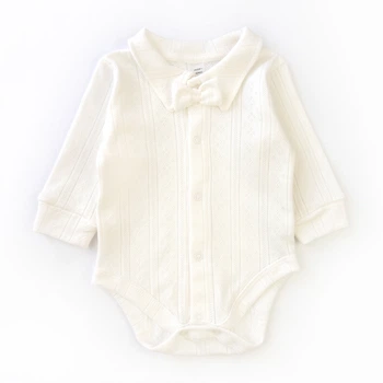 Боди Dexter`s-рубашка для мальчика с бабочкой collar bow из рибаны 68 см молочный