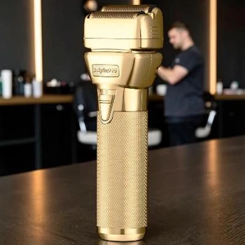 Шейвер профессиональный BaByliss PRO FXOne Gold FX для парикмахеров и барберов, аккумуляторная электробритва, двойная сетка, 10000 об/мин (EGSF97XF)