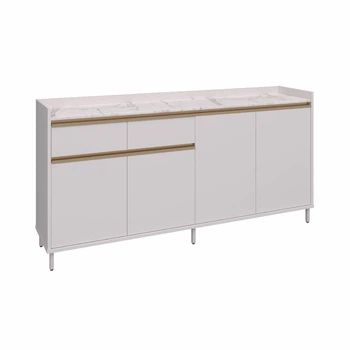 Комод VISENT Габріель Gold 2ш+4дв 2000х400х900 білий/мармур білий