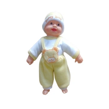 Лялька м'яконабивна Metr+ "Пупс сміхотун" жовтий одяг (X1008/1008-2)
