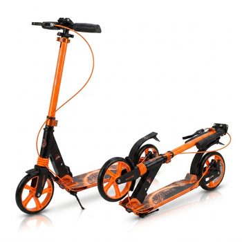 Самокат двоколісний складаний з колесами 200 мм і дисковим гальмом Scooter Prime 1364 Orange-Black