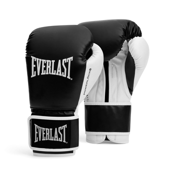 Боксерские перчатки Everlast Powerlock OG Boxing Glove Hook & Loop (P00004005-BK-WH) Black/White 12 унций