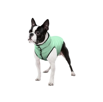 Курточка для собак WAUDOG Clothes Lumi светящаяся в темноте, демисезонный жилет для собак мелких пород, размер XS30, длина 28-30 см, обхват груди 43-46 см, обхват шеи 27-30 см (артикул 5553)