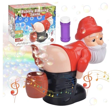 Музична іграшка "Санта, що пускає бульбашки" (Bubble Blowing Santa) — Веселий Санта-бешкетник