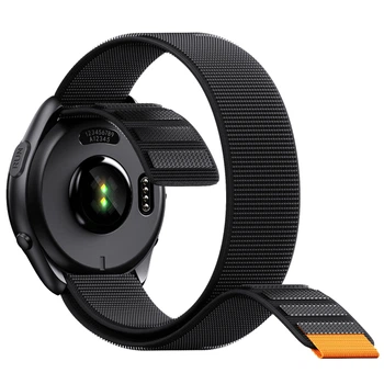 Ремешок для часов Garmin UltraFit2 нейлоновый на липучках, черный 22 мм