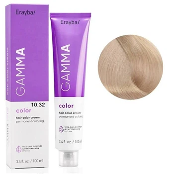 Крем-фарба для волосся Erayba Gamma Hair Color Cream 10/32 (Екстра-світлий золотисто-бежевий блонд) 100 мл