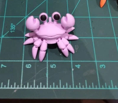 Брелок для ключей подвижный Flexi Crab Краб 3D-печать антистресс фиолетовый
