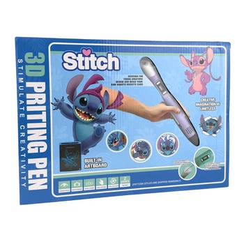 3D ручка 0235 Stitch LCD-дисплей пластик планшет Фіолетовий
