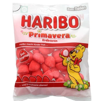 Жувальні цукерки Haribo Primavera Erdbeeren Полуниця 175 г (4001686327609)