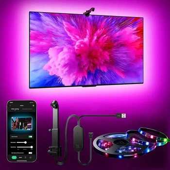 Розумна LED-підсвітка для телевізора RGBIC 4.2 м, смарт-підсвітка TV, світлодіодна стрічка для ТВ із синхронізацією екрана