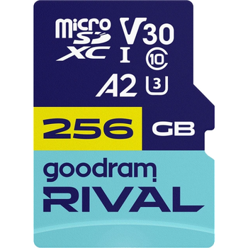 Карта пам'яті GoodRam RIVAL microSDXC 256GB V30 A2 (UHS I U3) + ad (7284593)
