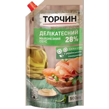 Соус майонезний Торчин Делікатесний 28% 500 г. (4823050603849)