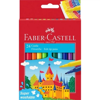 Фломастеры Faber-Castell Замок Felt tip pen Castle в картонной коробке 24 цвета (31632)