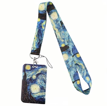 Офісний бейдж на шию Chansin The Starry Night Van Gogh Зоряна ніч Ван Гог, Вертикальний