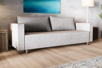 Прямий диван MÜNGER Sofa Ruhe 220x87x75, з механізмом єврокнижка, з оббивкою з тканини Mars 12