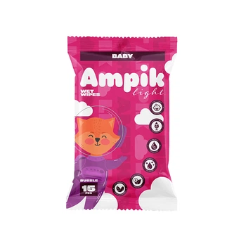 Влажные салфетки Ampik Light детские 15 шт Розовые (4850042980114)