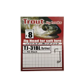 Гачок джиговый Vanfook TJ-31BL NS Black безбородый #8 черный 25 шт