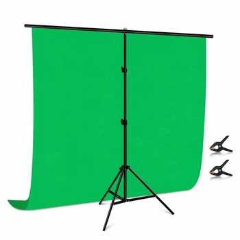 Т-образная стойка держатель для фона Puluz 2x2 м с зеленым тканевым фотофоном 2x3 м