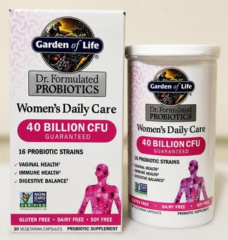 Пробіотики для жінок Garden of Life Dr. Formulated Probiotics Women's Daily Care 40 млрд КУО, 16 штамів, пребіотики, для травлення та жіночого здоров'я, 30 капсул, США