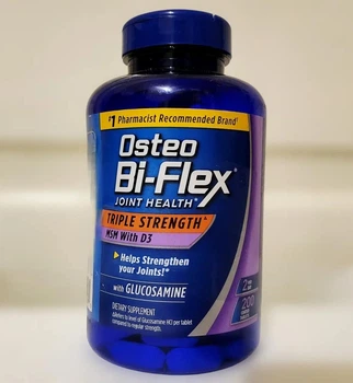 Вітаміни для суглобів і кісток Osteo Bi-Flex Triple Strength MSM with D3, Глюкозамін 1500 мг + MSM 1500 мг + Вітамін D3, 200 таблеток, США