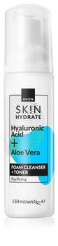 Пінка для вмивання-тонік Avon з гіалуроновою кислотою та соком алое «Зволоження», 150 мл (158511668)