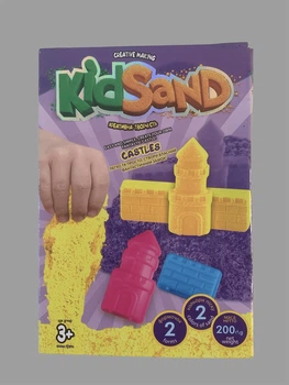 Набор креативного творчества Danko Toys кинетический песок "KidSand" KS-05-01U,02U,03U...08U коробка мини 200 г желтый с сиреневым