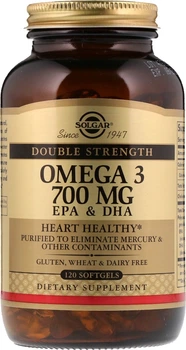 Натуральна добавка Solgar Double Strength Омега-3, ЕПК і ДГК 700 мг 120 капсул (033984020535)