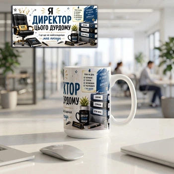 Чашка большая 425 мл с принтом "директор 02" – подарок колеге