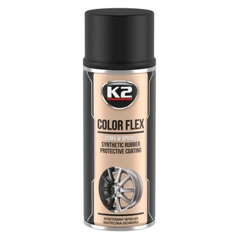 Краска жидкая резина K2 Color Flex черная матовая аэрозоль 400мл L343CM
