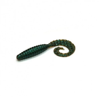 Приманка Bait Breath Curly Grub 3,5" (10шт) (Ur28 Motoroil/green),FS0011483
