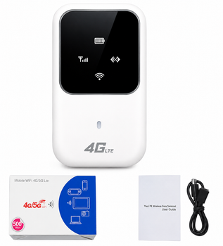 Портативный Wi-Fi роутер Rubu22a 4G LTE 150 Мбит/с аккумулятор 2400 мАч LCD