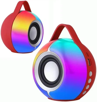 Портативна Bluetooth колонка SY-333 RGB з Bluetooth 5.3, акумулятором 1200 мА·год, USB, AUX, microSD, Type-C, до 6 годин роботи, потужністю 5 Вт червона