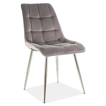 Стул в гостиную/кухню Chic Chrom Velvet Signal хром/серый (металл/ткань BLUVEL 14) (CHICVCHSZ)
