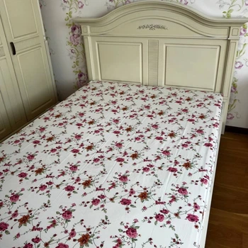 Простирадло на резинці 140х200 біле Квіти Бязь Голд Ananasko PR429