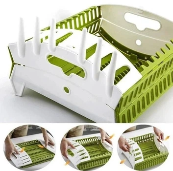 Складная сушилка для посуды Think Flat MAG-892, настольная Collapsible Dish Rack, пластиковый органайзер