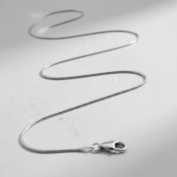 Серебряная женская, детская цепочка 40 см змейка (snake) родированная, 925 проба, 3.5 гр