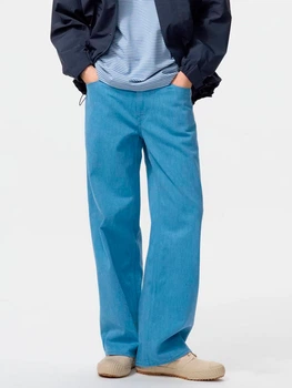 Джинсы Regular Fit широкие мужские Uniqlo 318208252 36 Голубые (1160368186)