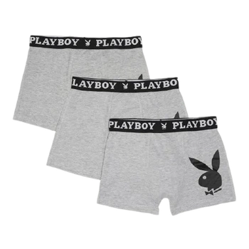 Трусы-боксеры Playboy ANNYA серые хлопковые XL 3 шт