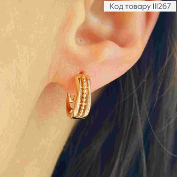 Сережки кільця імітація шкіри з "Хрестом", діаметр 1,3см, Xuping 18K