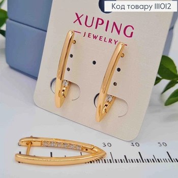 Сережки Стрелы украшены Блестящими камешками, 3см, англ. застежка XUPING 18К