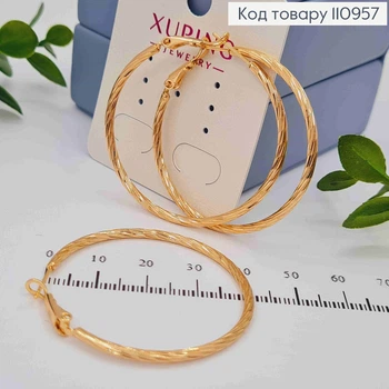 Серьги кольца Винтовые, диаметр 4,1см, итальянская застежка, XUPING 18K