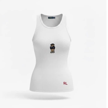 Женская майка Polo Ralph Lauren Anagram Tank Top Bear белая размер L (RL24002.3L)