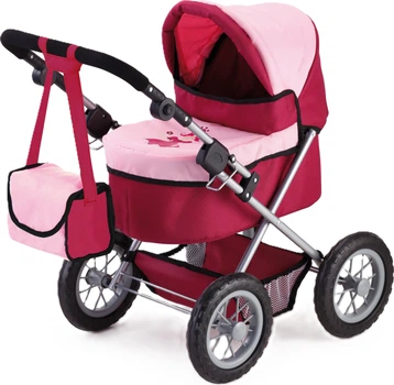 Коляска для ляльки Bayer Trendy Червоно-рожева 46 см (4003336130140)