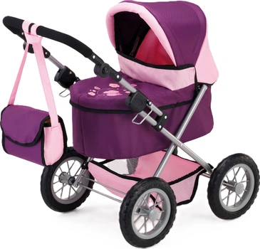 Коляска для ляльки Bayer Trendy Фіолетово-рожева 46 см (4003336130577)