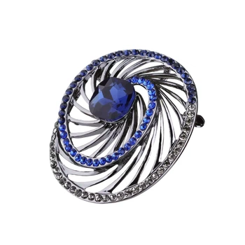 Женская круглая брошь-булавка с кристаллами Swarovski Sincera MKSA02-19535