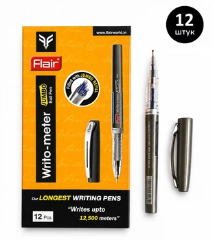 Ручки масляные чорные "Flair" Writo-meter Jumbo 12,5 км, 871B (12 штук)